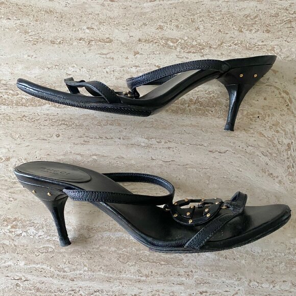 Vintage Gucci Stud GG Sandal Heels - Picture 4 of 7